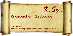 Krompecher Szabolcs névjegykártya
